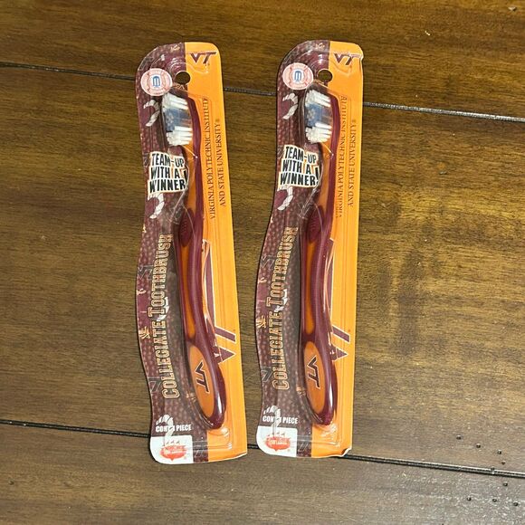 Virginia Tech Offically Licensed NCAA Full Size Toothbrush lot of 2 - Picture 1 of 4